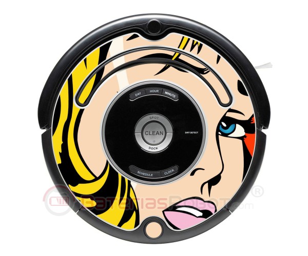 POP-ART Mädchen. Roomba. Dekorative Vinyl für Roomba- Serie 500 600