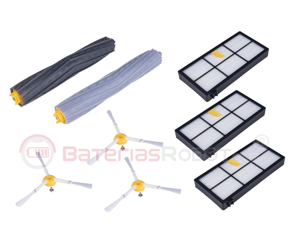 iRobot piezas de repuesto auténticas - Roomba 800 y 900 Series Kit de  reposición (3 filtros AeroForce, 2 cepillos laterales giratorios y 1 juego  de