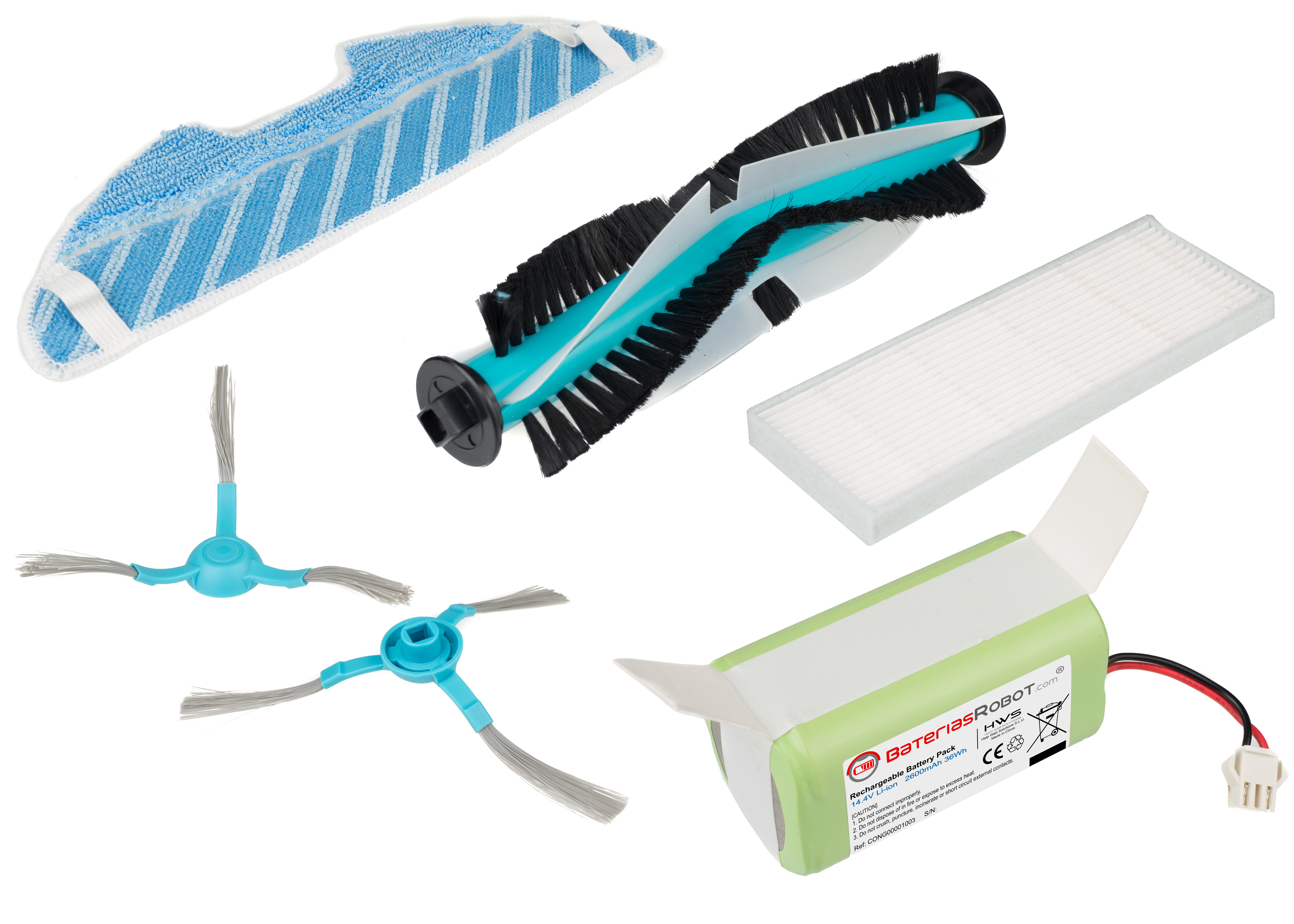 Brush Filter Zubehörteil Kit für Cecotec Conga 3290 3490 Staubsauger Ersatzteile